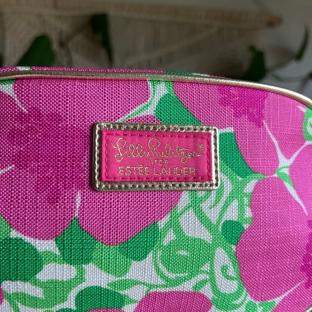 Lilly Pulitzer x Estée Lauder Pink Makeup Bag Cosmetic Travel Pouch Toiletry